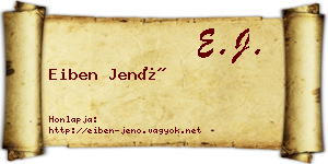 Eiben Jenő névjegykártya
